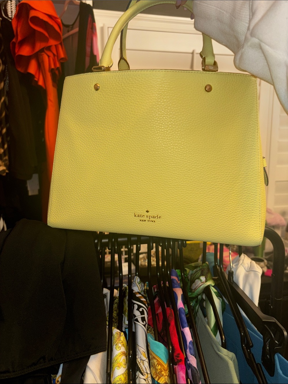 kate spade Lemon Yellow Pebbled Leather Satchel